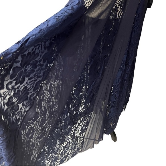 We are HAH Mama C Dress Night Navy Lace Sheer Panel Maxi Dress Small (oversized) - Picture 11 of 11